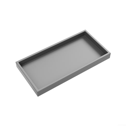 Modernes Silikon-Badezimmer-Tablett für ordentliche Arbeitsplatten, perfekter Waschbecken-Organizer für Heimutensilien (grau, 20 x 10 cm) von Springwillfly