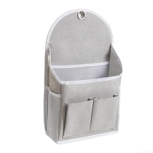 Multi Pocket Linen Cotton Wall Mounted Storage Bag For Bathroom Bedroom Dorm Rooms Space Saving And Organization(Gray) von Springwillfly
