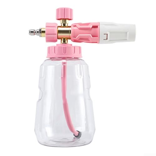 Multi Spray Schneeschaumlanze für Autopflege 360 Grad Rotation mit einstellbaren Wasser- und Schaumeinstellungen (Rosa) von Springwillfly