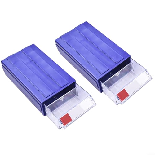 Multifunktionaler Aufbewahrungsbehälter für Hardware und Handwerk, stapelbares Design mit transparenten Schubladen (2 Stück blau) von Springwillfly
