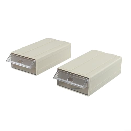 Multifunktionaler Aufbewahrungsbehälter für Hardware und Handwerk, stapelbares Design mit transparenten Sichtschubladen (2 Stück grau) von Springwillfly