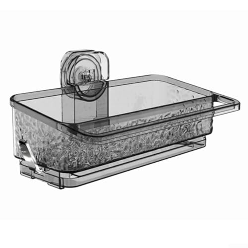 Platzsparender Abtropfkorb mit Saugnapf für Küchenzubehör und Utensilien mit effektiver Drainage (grau) von Springwillfly