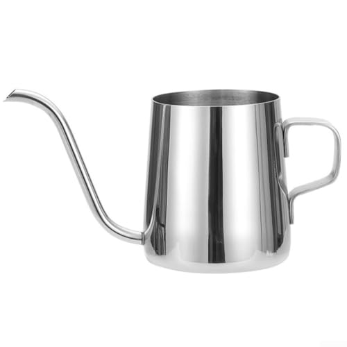 Pour Over Kaffeekessel mit ergonomischem Griff für sicheres und einfaches Kaffeebrühen (silberfarben, 350 ml) von Springwillfly