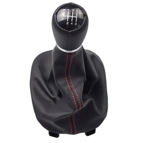 Premium-Schaltknauf für manuelle Autos, passend für 1M1-Modelle von 2002 bis 2006, inklusive Leder-Kofferraum (6-Gang-rote Linie) von Springwillfly
