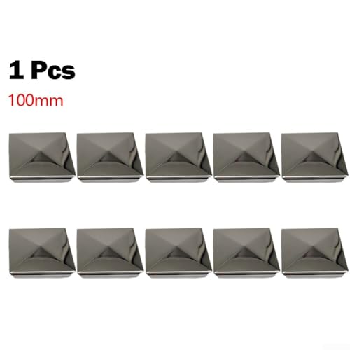 Pyramiden-Pfostenabdeckung aus Edelstahl für verzinkten Stahl, 10 Stück, 100 mm von Springwillfly
