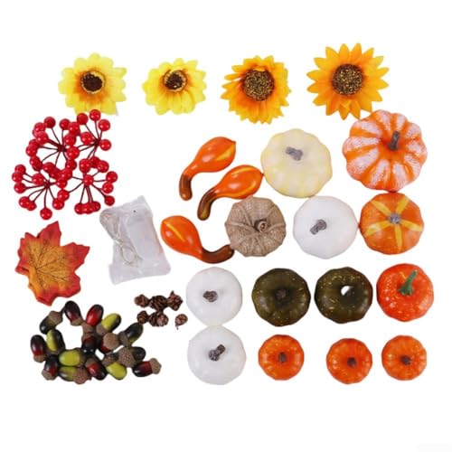 Realistisches Herbst-Kürbis-Dekor-Set 146-teilig für Herbst für Heimdekoration, Erntefest und Halloween-Party-Akzente Realistisches Herbst-Kürbis-Dekor-Set 146-teilig für Herbst für Heimdekoration, Erntefest und Halloween-Party-Akzente von Springwillfly