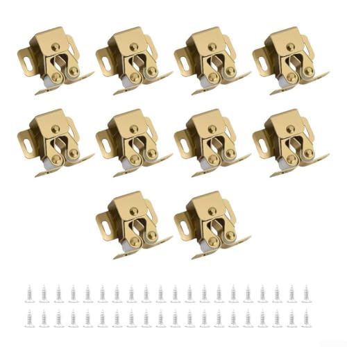 Robuste Schranktür-Schnallen, 10 Stück, starke Zugfestigkeit, einfache und schnelle Installation (Gold) von Springwillfly
