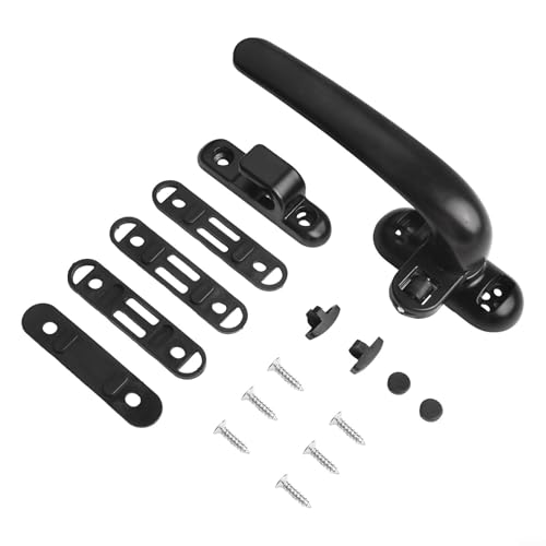 Robuster Aluminium-Fenstergriff mit Anti-Diebstahl-Funktionen für Zuhause und Büro (schwarz links) von Springwillfly