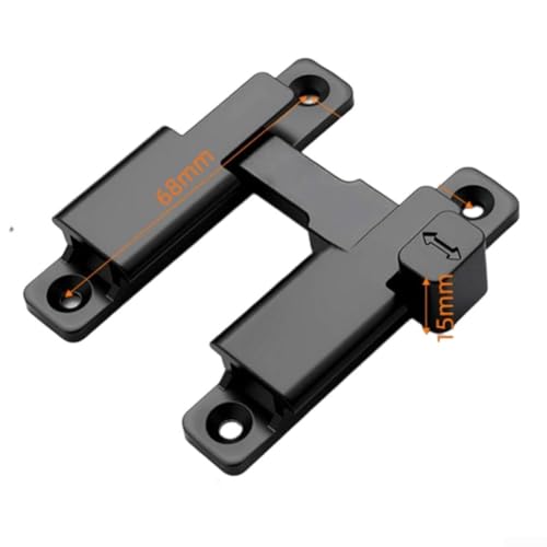 Robustes Scheunentürschloss mit Klapptorriegel, sicheres Design bietet Verriegelung in 90-Grad-Intervallen, Zinklegierung für Langlebigkeit (schwarz) von Springwillfly