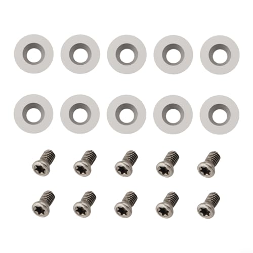 Runde Hartmetall-Einsätze für Drechseln, R12 x 2 5 mm, 10 Stück Drehwerkzeuge mit Schrauben, für gebogene und konkave Holzprojekte Runde Hartmetall-Einsätze für Drechseln, R12 x 2 5 mm, 10 Stück Drehwerkzeuge mit Schrauben, für gebogene und konkave Holzprojekte von Springwillfly