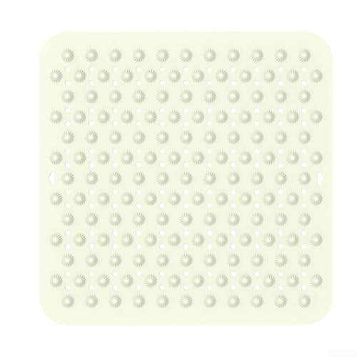 Rutschfeste Silikon-Badematte mit mehreren Abflusslöchern und Saugnäpfen, um ein Verrutschen zu verhindern und Sicherheit im Badezimmer (D) von Springwillfly