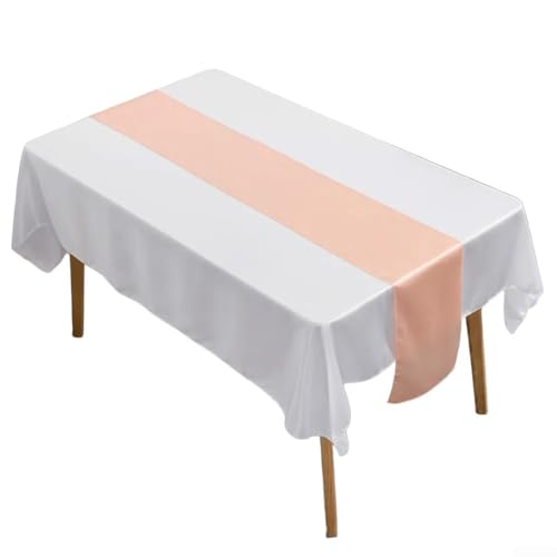 Satin Tischläufer für Hochzeit Bankett Glatte Satin Textur Moderne Tischdekoration Tuch (Mandeln) von Springwillfly