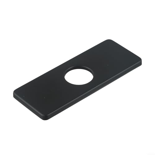 Schlanke Edelstahl-Wasserhahn-Abdeckung, perfekt für die Verbesserung von Einzelloch-Badezimmer-Waschbecken (schwarz) von Springwillfly