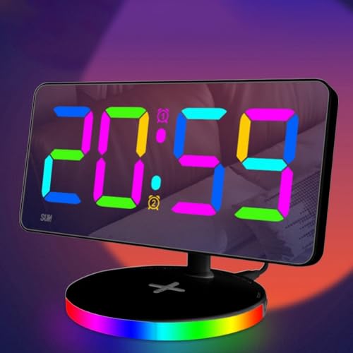 Schlankes Design LED-Wecker mit mehreren Farbmodi und praktischem USB-Ausgang Schlankes Design LED-Wecker mit mehreren Farbmodi und praktischem USB-Ausgang von Springwillfly