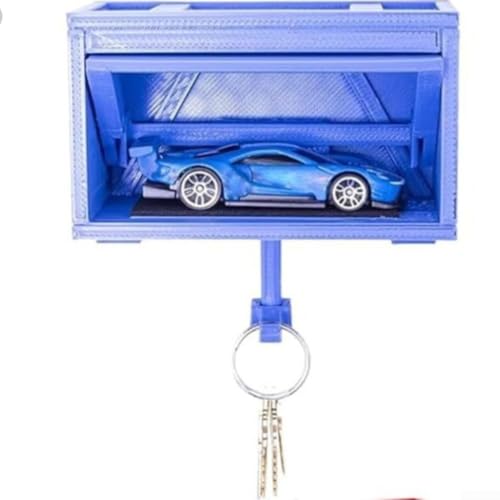 Schlüsselaufbewahrungslösung mit zu öffnender Tür für Auto für Modelle in Garage oder Eingangsbereich (blau) von Springwillfly
