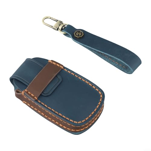 Schlüsseltasche aus Rindsleder für Chery Tiggo 8 Plus, 8 Pro und für Tiggo7 - Passgenau und Funktionalität (Blau) von Springwillfly