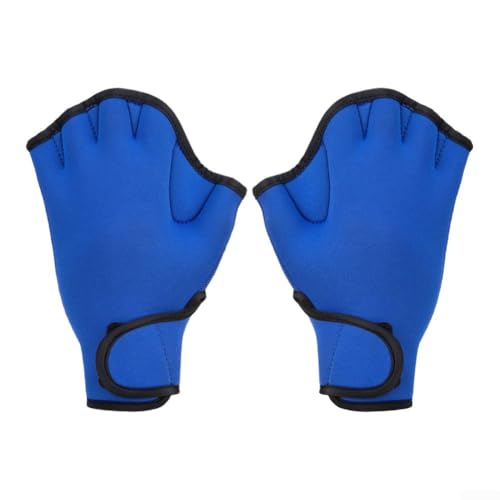 Schwimmhandschuhe mit offenem Finger, 2 mm Webmaterial zur Verbesserung des Vortriebs und der Flexibilität beim Schwimmen und Wasser-Fitness-Workouts (S blau) von Springwillfly