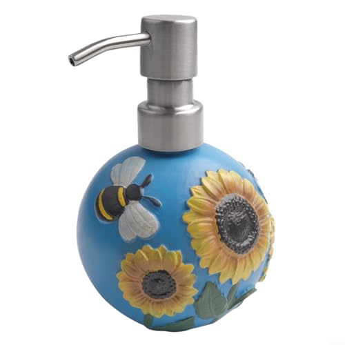 Seifenspender mit Sonnenblumen-Honigbiene für einfache Verwendung, verleiht jedem Badezimmer oder jeder Küche Stil von Springwillfly