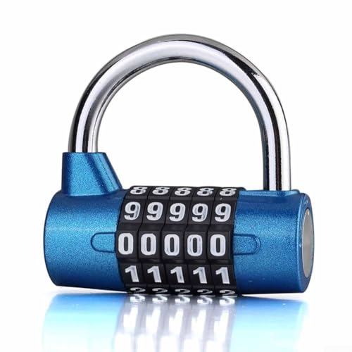 Sichern Sie Ihre Sachen mit einem 5-stelligen Zahlenschloss für Fitnessstudios und Schränke, Benutzer-Set-Codes erhältlich (blau) von Springwillfly