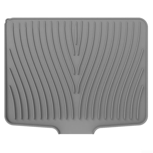 Silikon-Abtropfmatte mit offenem Ende für Wasserfilterung, erhöhter Neigung für schnelle Drainage, wärmeisolierend und rutschfestes Design für sicheres Trocknen des Geschirrs (40 x 33-1) von Springwillfly
