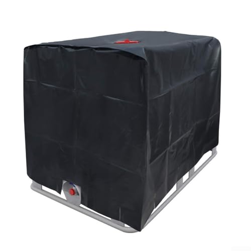 Springwillfly 1000L IBC Container Schutzhülle Regentonnen Fall UV-beständige Isolierfolie Wassertank Shield 120x100x116cm(schwarz) von Springwillfly