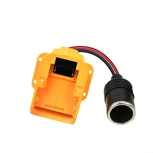 Springwillfly 18 V Batterie-Step-Down-Adapter für Dewalt-Schnittstelle, wandelt 18 V und 20 V DC Eingang in 12 V Ausgang mit Überstromschutz für Automobilgeräte und Ladegeräte (gelb) von Springwillfly