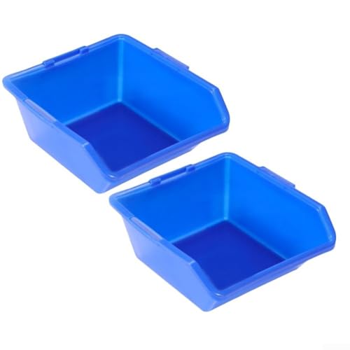 Springwillfly 2 Stück PE Teile Aufbewahrungsbox Komponenten Organizer Fall Werkzeug Regal Halter Werkstatt Hardware Sortierbehälter Temperaturbeständig Schrauben-Klassifizierungssystem (blau) von Springwillfly