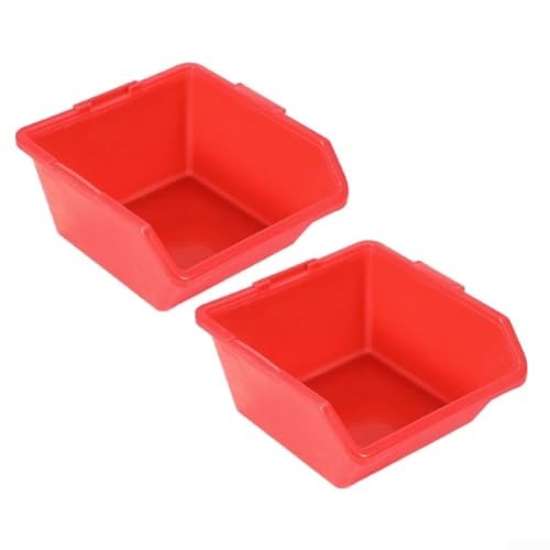 Springwillfly 2 Stück PE Teile Aufbewahrungsbox Komponenten Organizer Fall Werkzeug Regal Halter Werkstatt Hardware Sortierbehälter Temperaturbeständig Schrauben-Klassifizierungssystem (rot) von Springwillfly