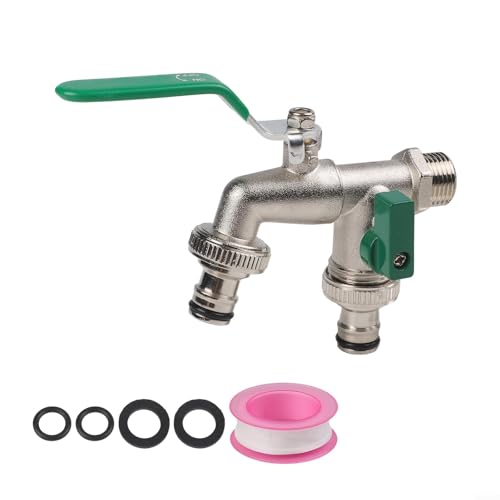 Springwillfly 2-Wege-Verteiler mit unabhängigen Ventilen Messing Gartenschlauch Y-Anschluss für Rasenbewässerung Sprinklersystem Springwillfly 2-Wege-Verteiler mit unabhängigen Ventilen Messing Gartenschlauch Y-Anschluss für Rasenbewässerung Sprinklersystem von Springwillfly