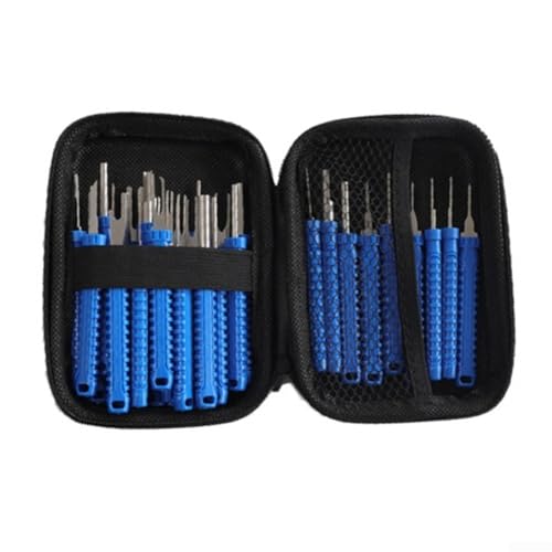 Springwillfly 30-teiliges Werkzeug-Set zum Entfernen von Terminalen, Ausdreher-Steckverbinder, für Kfz-Elektronik-Reparatur, Kabelbaum-Wartung (blau) von Springwillfly