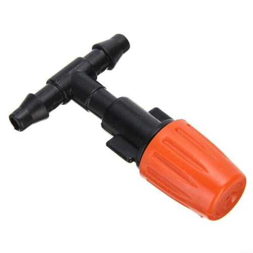 Springwillfly 50 Stück verstellbare Sprühdüsen, Tropfbewässerungssprinkler mit T-Verbindungen für Gewächshaus, Garten, Terrasse, Rasenbewässerungssystem (20 Stück) von Springwillfly