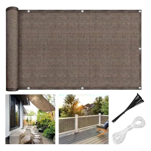 Springwillfly Balkon-Sichtschutz, 0,9 x 5 m, windabweisend, für Terrasse, Hinterhof (Kaffeefarbe) von Springwillfly