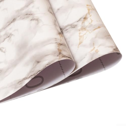 Springwillfly Chic Self Marmor-Tapete, 40 cm x 10 m, für elegante Küchenrenovierung, Bernsteinbraun von Springwillfly