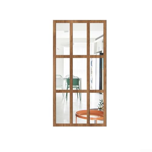 Springwillfly Dekorativer 3D-Imitat Fenster Wand Spiegel Aufkleber Holzrahmen Acryl Reflektierend Selbstklebend Installation Home Decor Kunst 17.38.7 Zoll (Holz) von Springwillfly