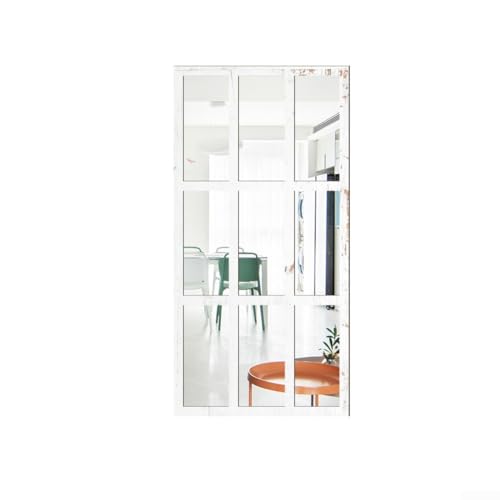 Springwillfly Dekorativer 3D-Imitat Fenster Wand Spiegel Aufkleber Holzrahmen Acryl Reflektierend Selbstklebend Installation Home Decor Kunst 17.38.7 Zoll (Weiß) von Springwillfly