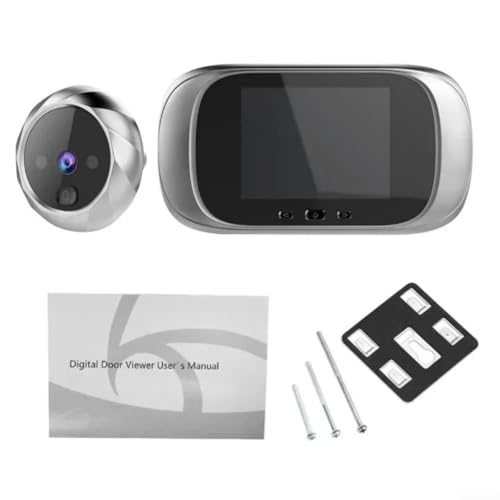 Springwillfly Digitaler Türspion mit 7,1 cm (2,8 Zoll) LCD-Display mit einfachem Batteriezugang und verbesserten Sicherheitsfunktionen (Silber) von Springwillfly