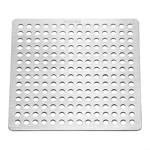 Springwillfly Duschablauf-Filterabdeckung aus Edelstahl, quadratisch, für Waschbeckenzubehör (9,8 cm) von Springwillfly