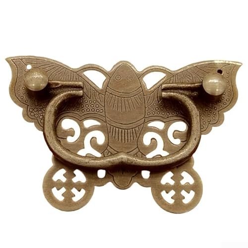 Springwillfly Einzigartiger Ziehgriff für Kommoden, Schmetterlingsknauf, aus antikem Bronze, massives Kupfer für lange Lebensdauer (kupferfarben) von Springwillfly