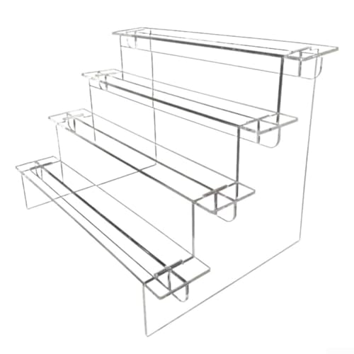 Springwillfly Eleganter Acryl-Präsentationsständer für Sammlerstücke und Schmuck für Vitrinen, Arbeitsplatten und Kommoden (vier Etagen) von Springwillfly