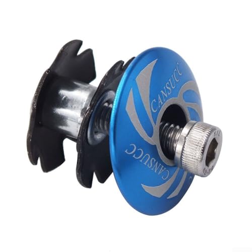 Springwillfly Fahrrad-Headset-Oberkappe, Aluminium-Legierung, Sternmutter-Schaftkappe, für 1-1/8-Zoll-Schäfte, Gabel, einfache Installation, zuverlässige Verbindung (blau) von Springwillfly