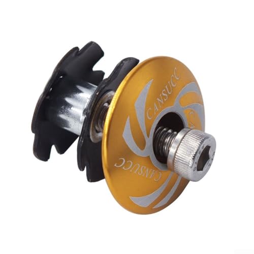 Springwillfly Fahrrad-Headset-Oberkappe, Aluminium-Legierung, Sternmutter-Schaftkappe, für 1-1/8-Zoll-Schäfte, Gabel, einfache Installation, zuverlässige Verbindung (goldfarben) von Springwillfly