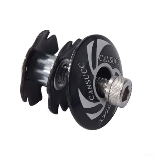 Springwillfly Fahrrad-Headset-Oberkappe, Aluminium-Legierung, Sternmutter-Schaftkappe, für 1-1/8-Zoll-Schäfte, Gabel, einfache Installation, zuverlässige Verbindung (schwarz) von Springwillfly