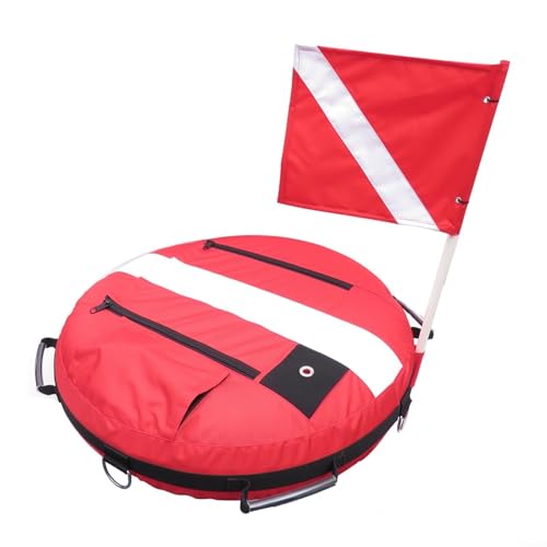 Springwillfly Freitauchende Sicherheitsmarkierungsboje mit beschichtetem Nylonmaterial für lange Haltbarkeit (rot) von Springwillfly