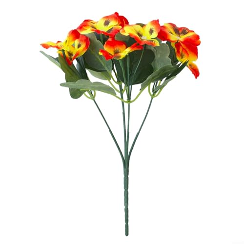 Springwillfly Frühlingsblumenstrauß mit lebensechtem Phalaenopsis-Design für Veranstaltungsaufsätze (orange) von Springwillfly