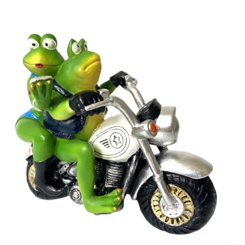 Springwillfly Garten-Frosch-Statue auf Motorrad, Kunstharz, Dekofigur, Akzentstück, Rasenornament, Tierskulptur Springwillfly Garten-Frosch-Statue auf Motorrad, Kunstharz, Dekofigur, Akzentstück, Rasenornament, Tierskulptur von Springwillfly
