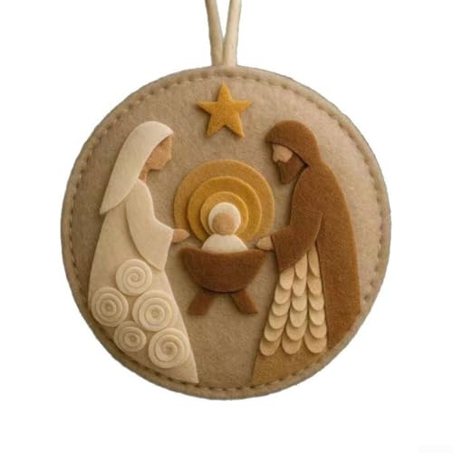 Springwillfly Handgefertigter Filz-Weihnachtsschmuck mit Weihnachtskrippe für Weihnachtsbaum-Dekoration, Glaubensbasiertes Urlaubs-Bastelset mit vorgeschnittenen Teilen und Anleitung (evtl. nicht in Springwillfly Handgefertigter Filz-Weihnachtsschmuck mit Weihnachtskrippe für Weihnachtsbaum-Dekoration, Glaubensbasiertes Urlaubs-Bastelset mit vorgeschnittenen Teilen und Anleitung (evtl. nicht in von Springwillfly