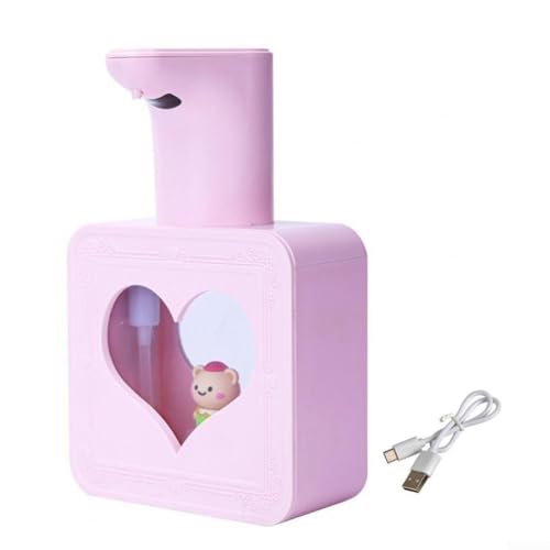 Springwillfly Intelligenter Schaumseifenspender zur Wandmontage, automatisch, wiederaufladbar, berührungslos, 400 ml, großes Fassungsvermögen (Mädchenpulver) von Springwillfly