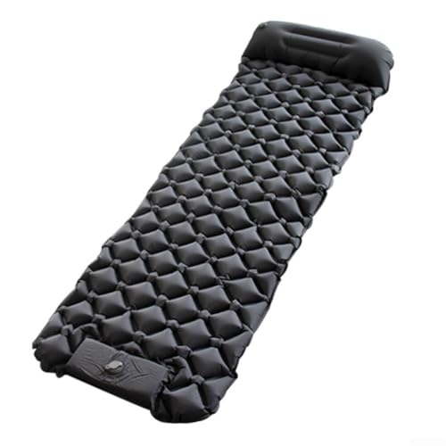 Springwillfly Isomatte, ultraleicht, aufblasbare Campingmatte, selbstaufblasend, integrierte Fußpumpe, Camping-Matratze, kompakte aufblasbare Luftmatratze mit Kissen (schwarz) von Springwillfly