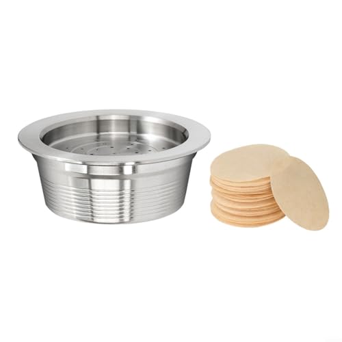 Springwillfly Kaffeefilter-Zubehör-Set, Edelstahl-Kapselbecher-Set mit Tamper-Papierfiltern für LAV Mio Kaffeemaschine (A) von Springwillfly
