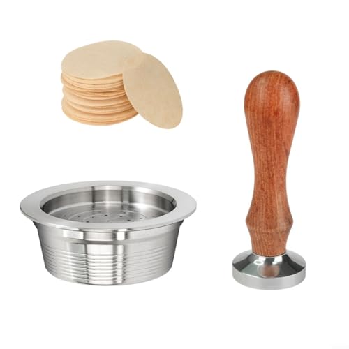 Springwillfly Kaffeefilter-Zubehör-Set, Edelstahl-Kapselbecher-Set mit Tamper-Papierfiltern für LAV Mio Kaffeemaschine (B) von Springwillfly